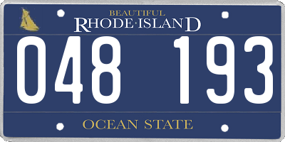 RI license plate 048193