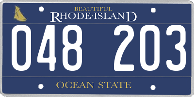 RI license plate 048203