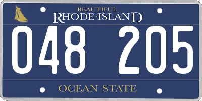 RI license plate 048205
