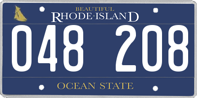 RI license plate 048208
