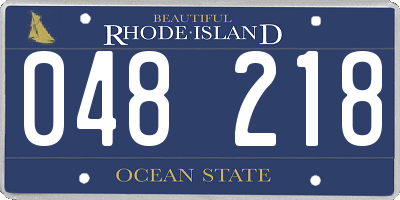 RI license plate 048218