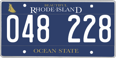 RI license plate 048228