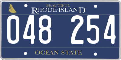 RI license plate 048254