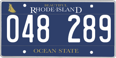 RI license plate 048289