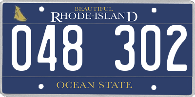 RI license plate 048302