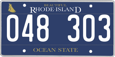 RI license plate 048303