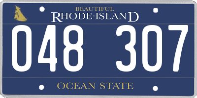 RI license plate 048307