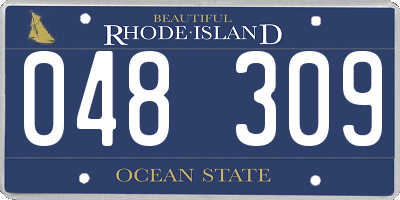 RI license plate 048309