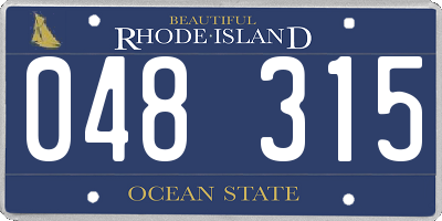 RI license plate 048315