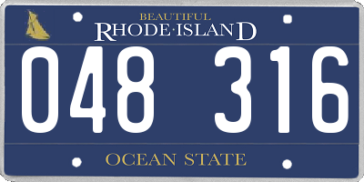 RI license plate 048316