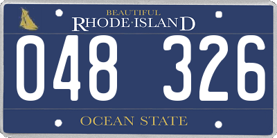 RI license plate 048326