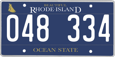 RI license plate 048334