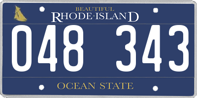 RI license plate 048343