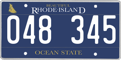 RI license plate 048345