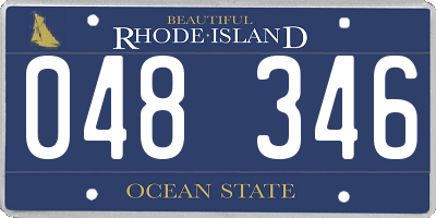 RI license plate 048346