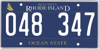 RI license plate 048347