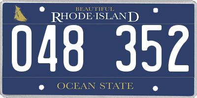 RI license plate 048352