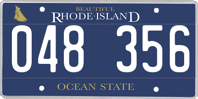 RI license plate 048356