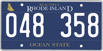 RI license plate 048358