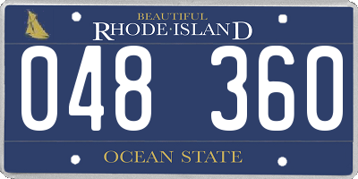 RI license plate 048360