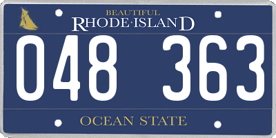 RI license plate 048363