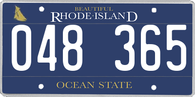 RI license plate 048365