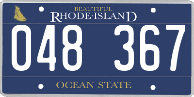 RI license plate 048367