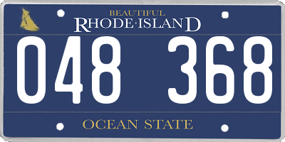 RI license plate 048368