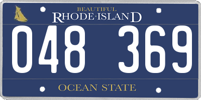 RI license plate 048369
