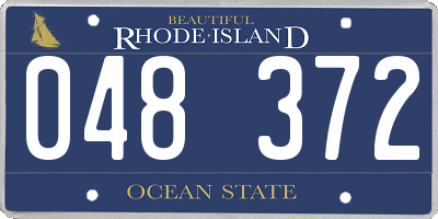 RI license plate 048372