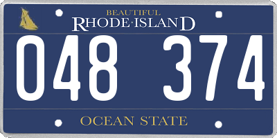 RI license plate 048374