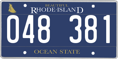 RI license plate 048381