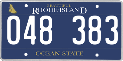RI license plate 048383