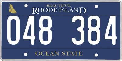 RI license plate 048384