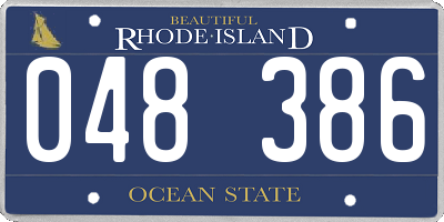 RI license plate 048386