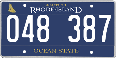 RI license plate 048387