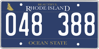 RI license plate 048388