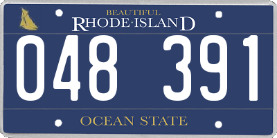 RI license plate 048391