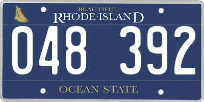 RI license plate 048392
