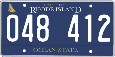 RI license plate 048412