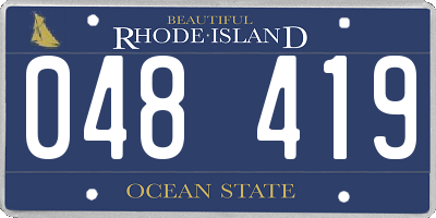 RI license plate 048419