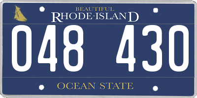RI license plate 048430
