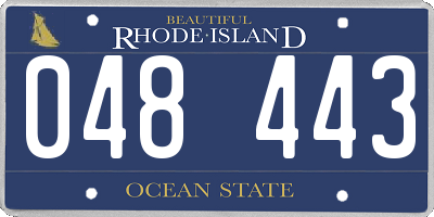 RI license plate 048443