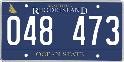 RI license plate 048473