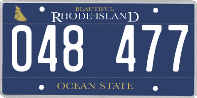 RI license plate 048477