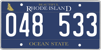 RI license plate 048533