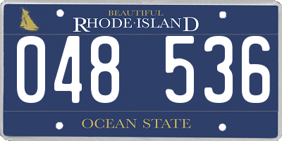 RI license plate 048536