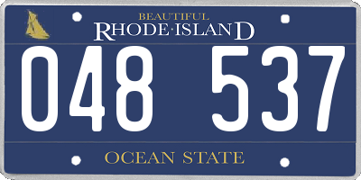 RI license plate 048537