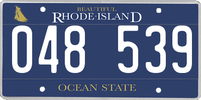 RI license plate 048539