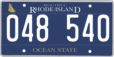 RI license plate 048540